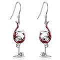 Halloween skull wine glass earrings with geometric shape and electroplated finish
