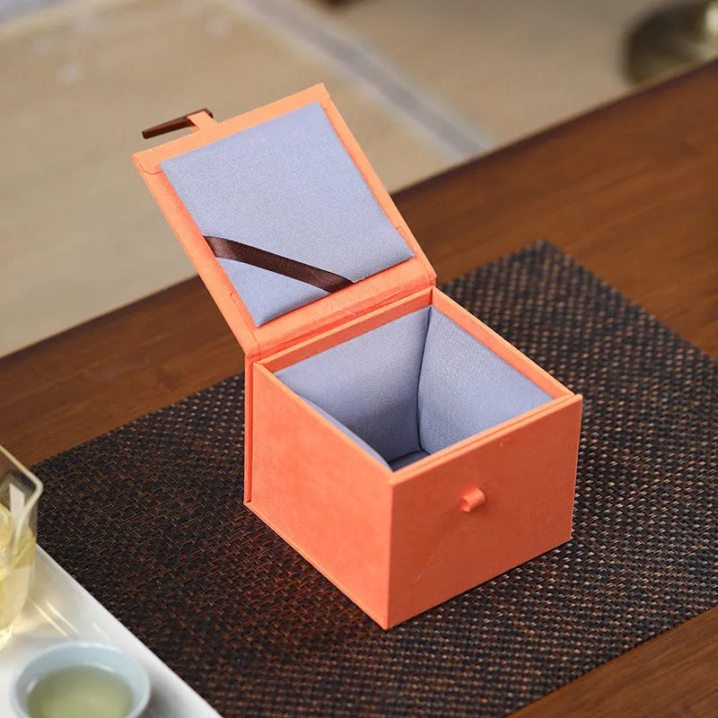 Gray flannel gift box with retro gilding craft finish, three sizes available, from Yixing