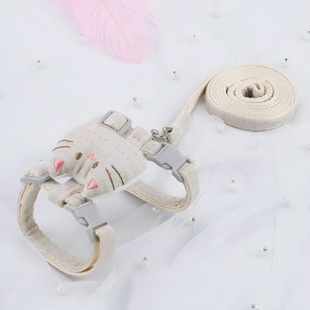 T-shaped cloth cat pulling rope in beige, cyan, grey, and pink colour options