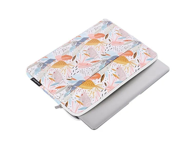 White 14 inch waterproof laptop inner sleeve made from PU leather