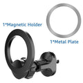 Black magnetic suction car air vent mobile phone holder with O-ring bracket.