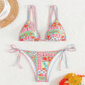 Women's lace-up split bikini swimsuit in European and American style