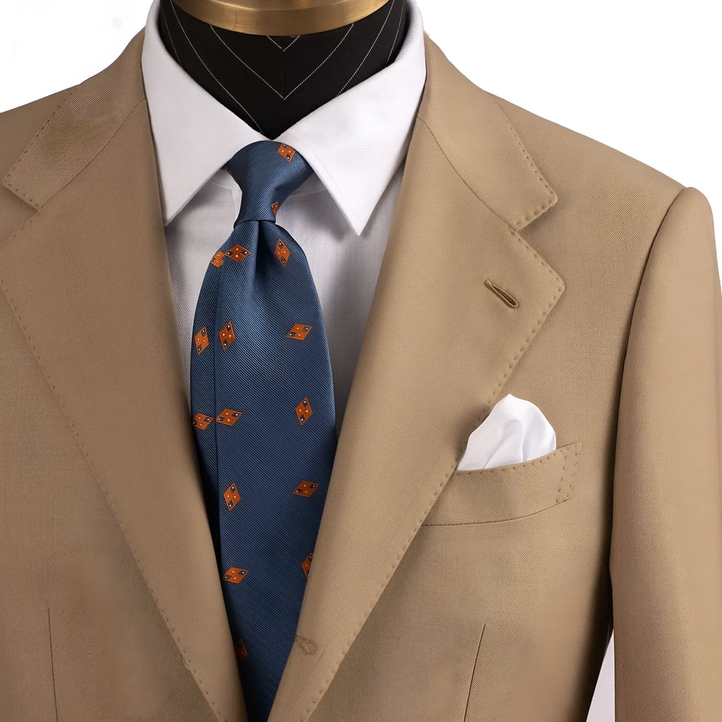 Men's South Korea silk jacquard arrow tie in trendy style, 147cm length, on plain background