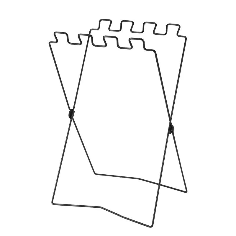 Stainless steel folding garbage bag bracket in silver or black colour for camping