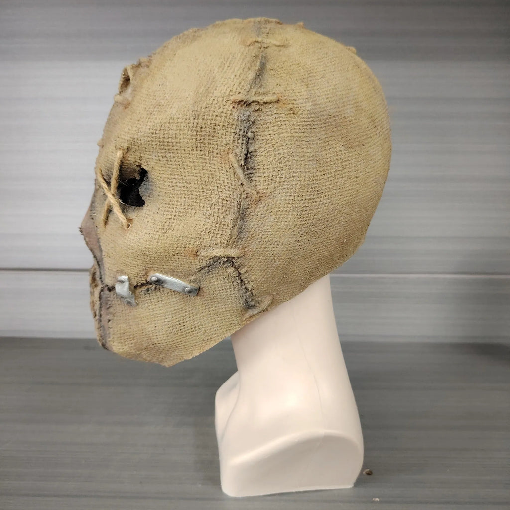Latex scar skull mask head cover for DIY Halloween costumes, shown from the front.