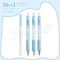 Set of four double-headed ice cream sponge press pens with 0.5mm tips for calligraphy