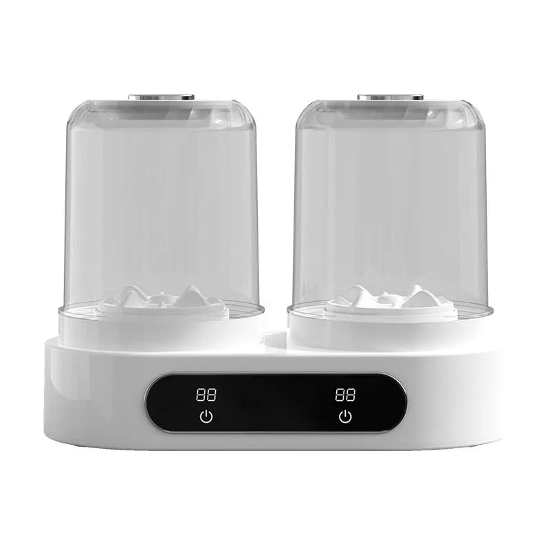 White double bucket USB mini laundry washing machine for underwear and socks.