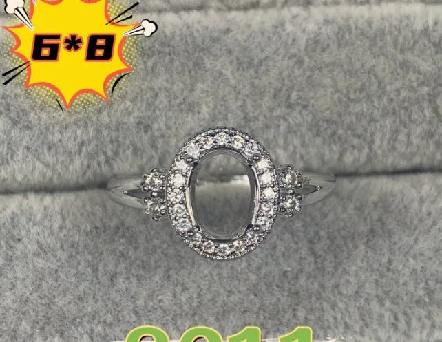 Korean style open mouth ring with oval denier stone and five-pointed star design on copper with electroplating