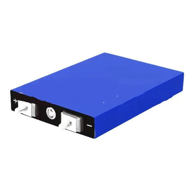 3.2V 30Ah Guoxuan lithium iron phosphate battery in square aluminium shell on a white background