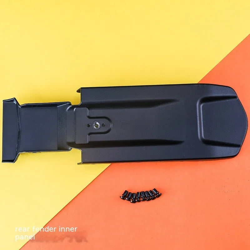 Carbon fibre lengthened rear mudguard and inner plate set for a Light Bee electric off-road bicycle.