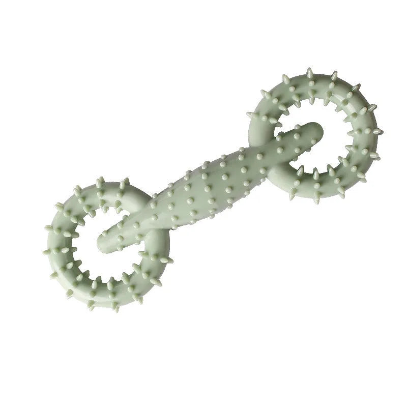 Blue TPR dog chew ring toy for puppy teething and safe chewing