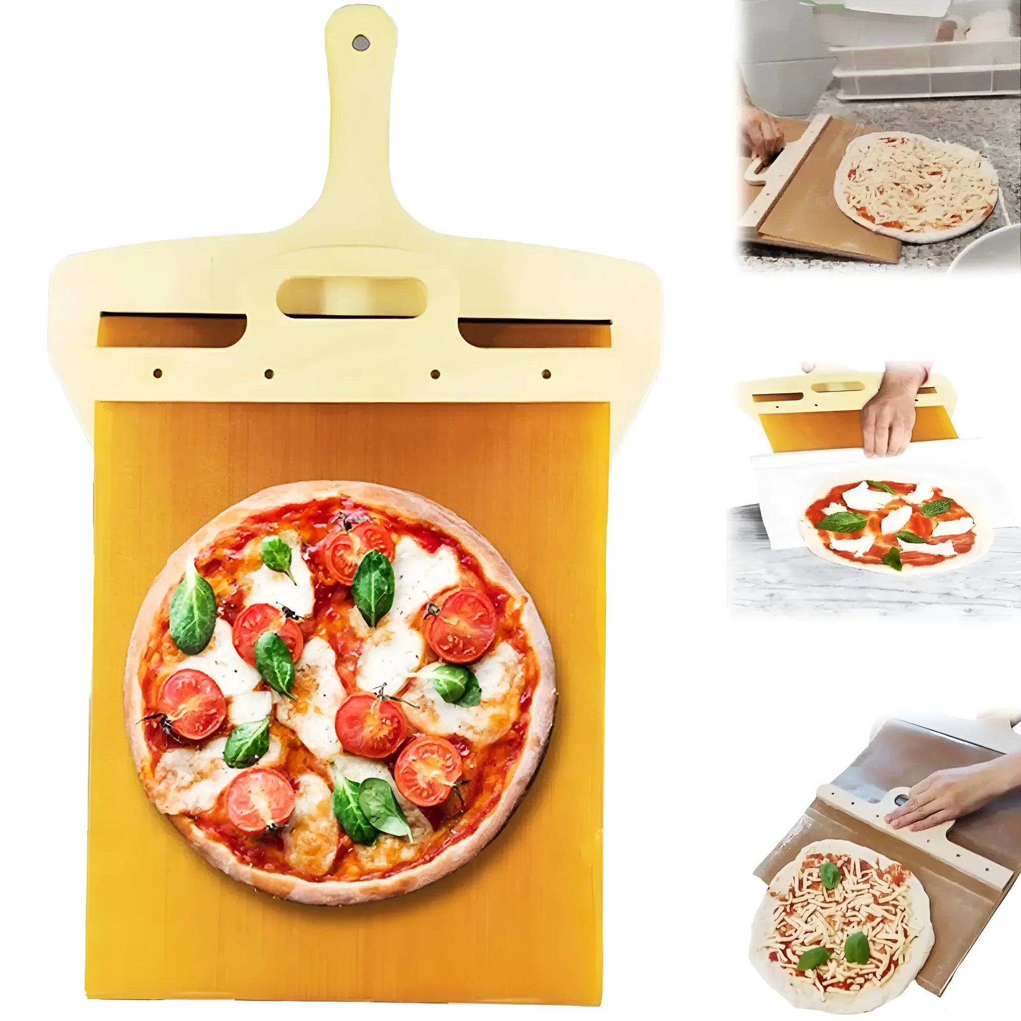 Food-grade PP pizza transfer shovel measuring 55x35cm with hanging hole