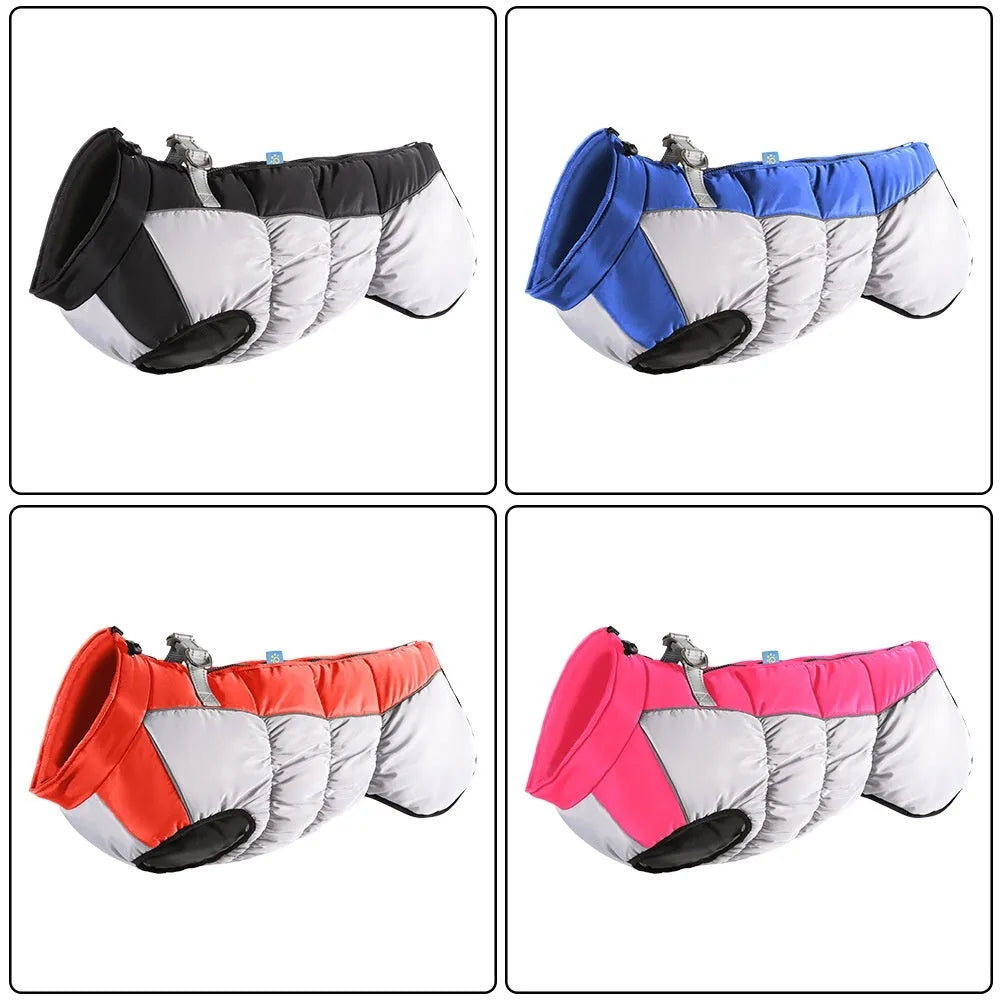 Waterproof reflective polar fleece winter coat for a large dog in casual style.