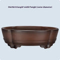 Classical rectangular purple clay bonsai pot for floor or tabletop use.