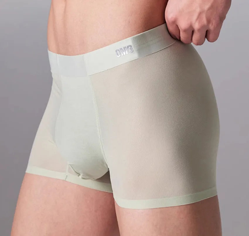 Men's antibacterial seamless sports underwear in nylon and spandex blend showing colour options