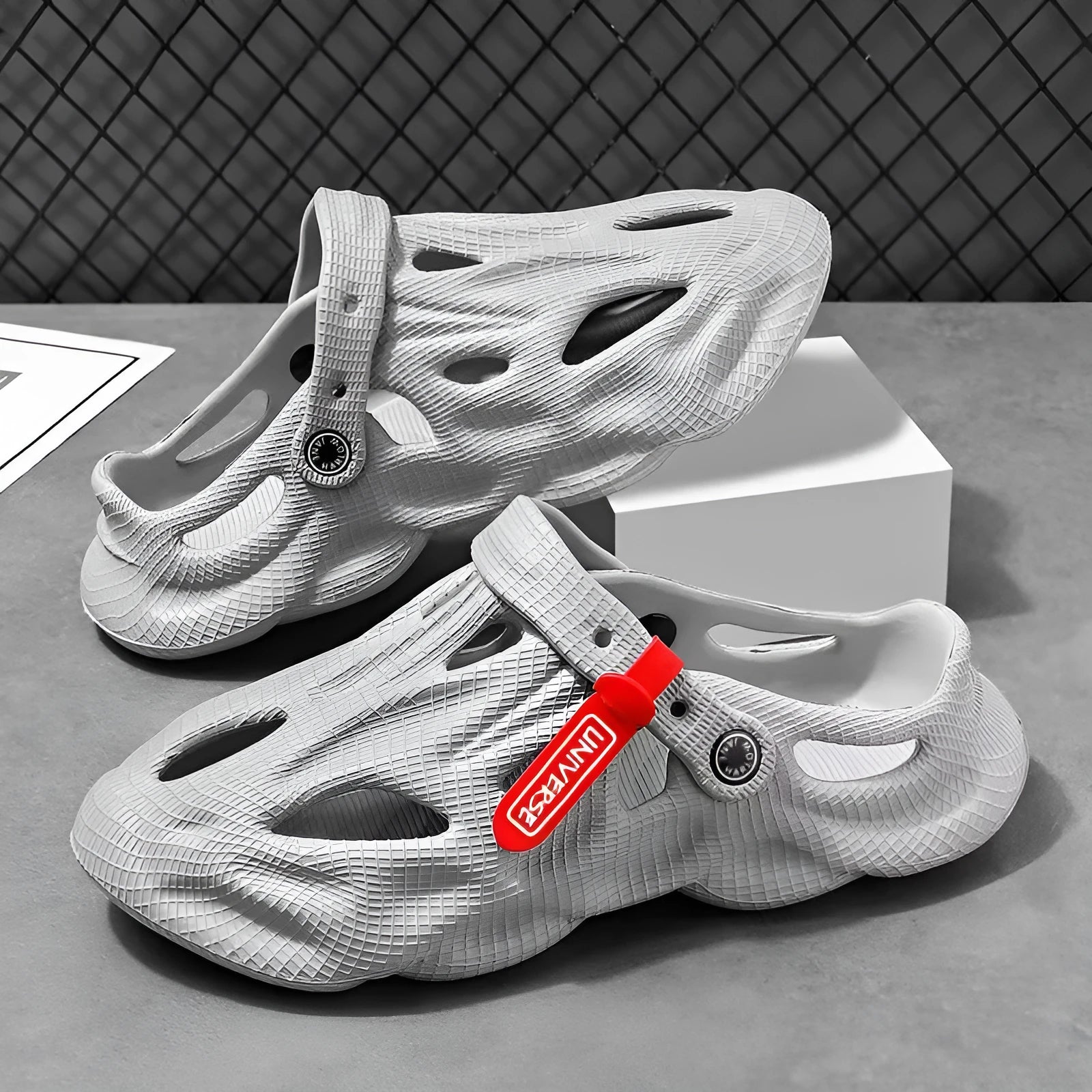 Closed toe beach hole shoes in Korean style with EVA construction available in four colours