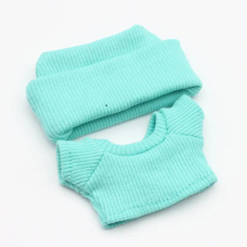 Flanging hat and T-shirt doll clothes set for 18-inch fashion dolls in multiple colours