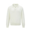 Loose chemical fibre blend bottoming shirt in black, dark grey, and creamy-white colours