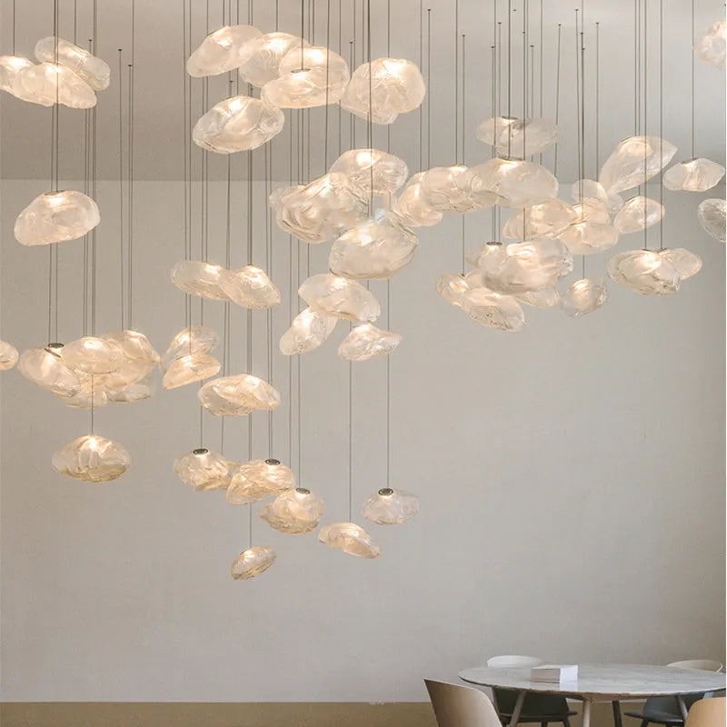 Postmodern glass decorative chandelier in light luxury style with modern simplicity design