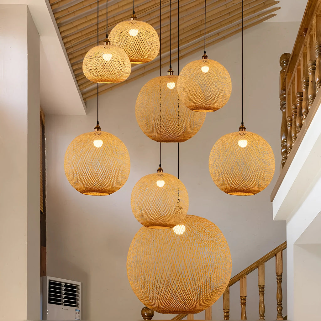 Zen tea room pastoral rustic crystal glass chandelier ceiling light fixture