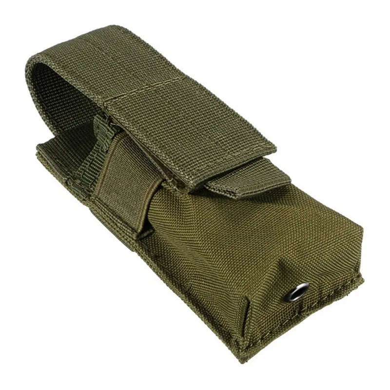 Military tactical MOLLE pouch for pistol magazines and flashlights in 600D nylon