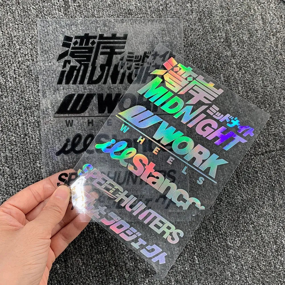 Motorcycle reflective safety sticker PET material 16cm x 11cm dimensions
