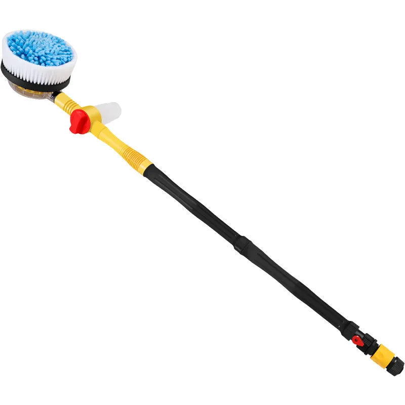 Yellow car wash mop cleaning tool with three-gear hydraulic control and combination brush head