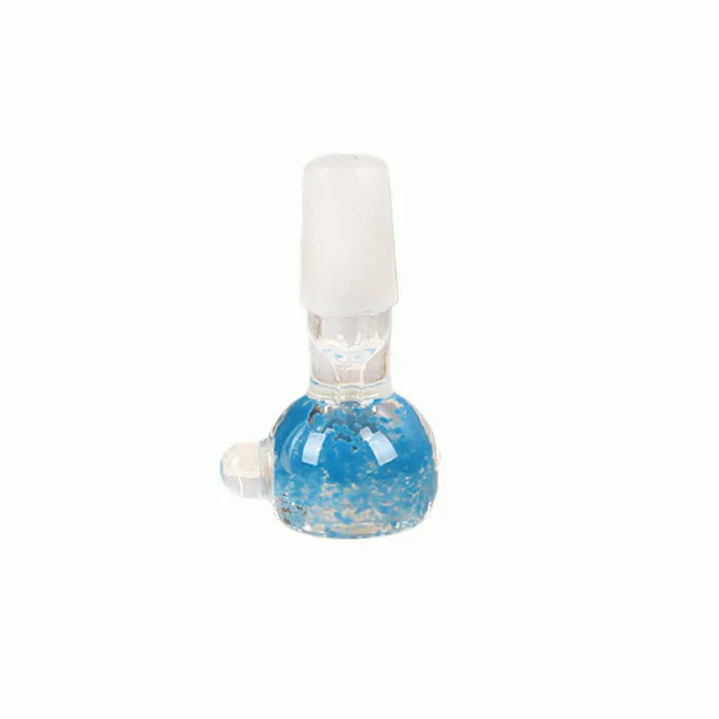 7cm coloured glass trumpet pipe with geometric shape in blue, green, red, and yellow options