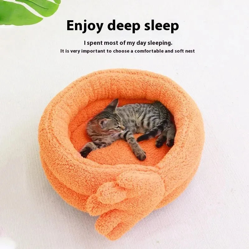 Yellow plush pet bed mattress measuring 48 cm long by 20 cm wide.