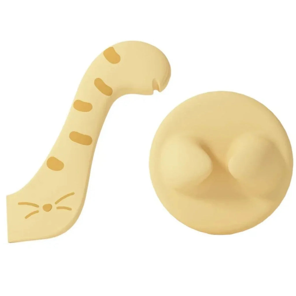 Silicone pet food spoon and can sealing lid set in grey, pink, yellow colours