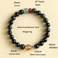 Chinese obsidian yellow tower crystal agate jade bracelet with natural stone beads