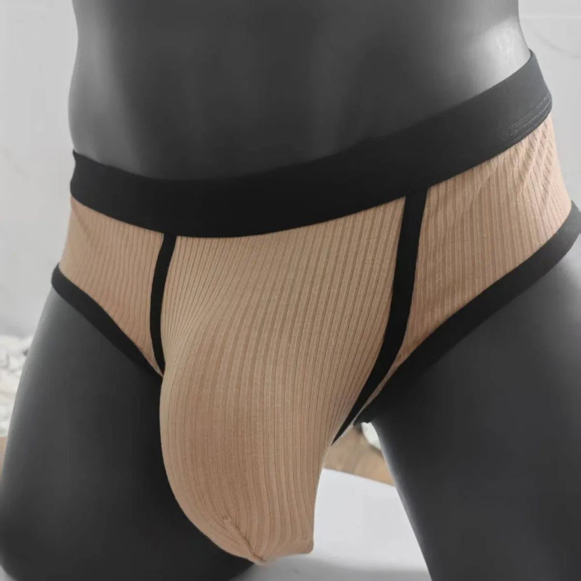 Men's triangle U-shaped big bag underwear in breathable viscose fabric showing colour options