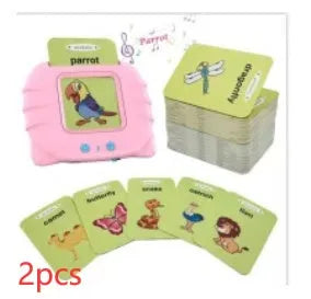 Children's English learning card with audio books showing blue colour option and card insertion