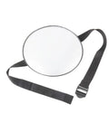 Black ABS baby safety seat rearview mirror with 17cm glass and adjustable ribbon for car seat mounting
