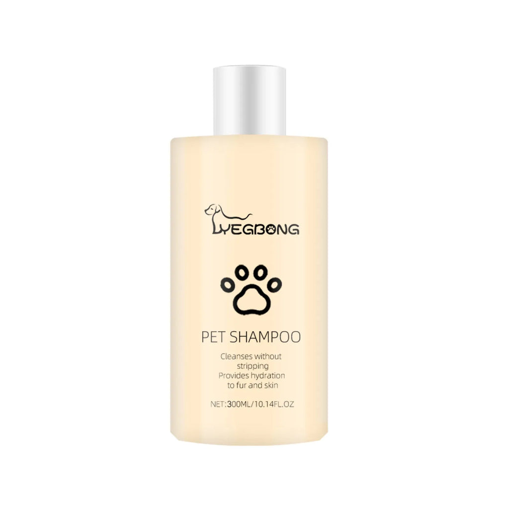 Bottle of mild pet shampoo for dogs and cats in 100ml or 300ml size