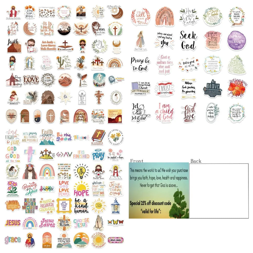 50-piece graffiti sticker set with random printed patterns for personalising surfaces