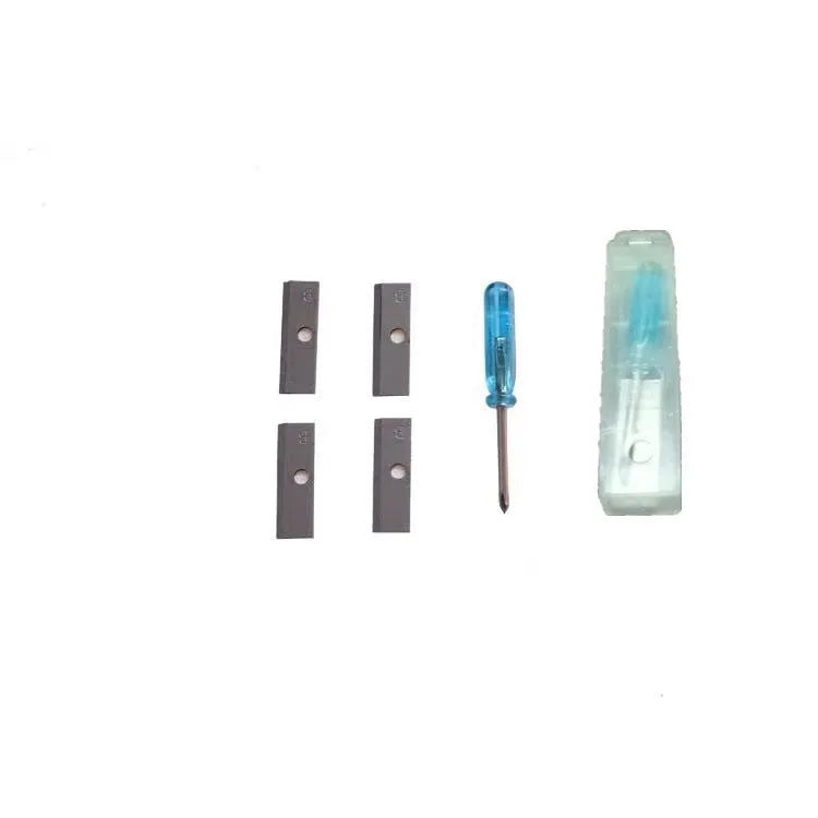 Geometric plastic four-hole pencil sharpener with screwdriver for blade replacement