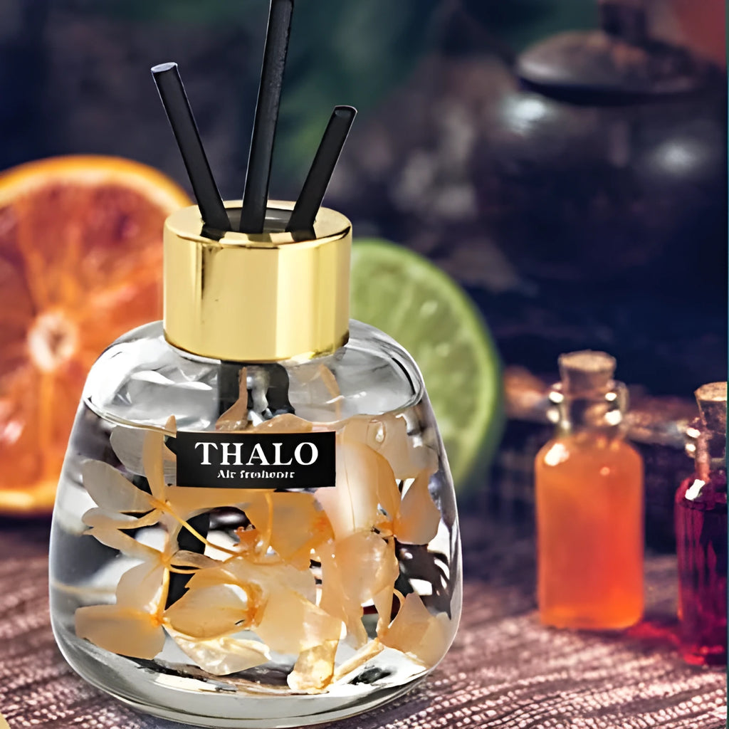 Creative glass car perfume ornament bottle for automotive aromatherapy with six fragrance options
