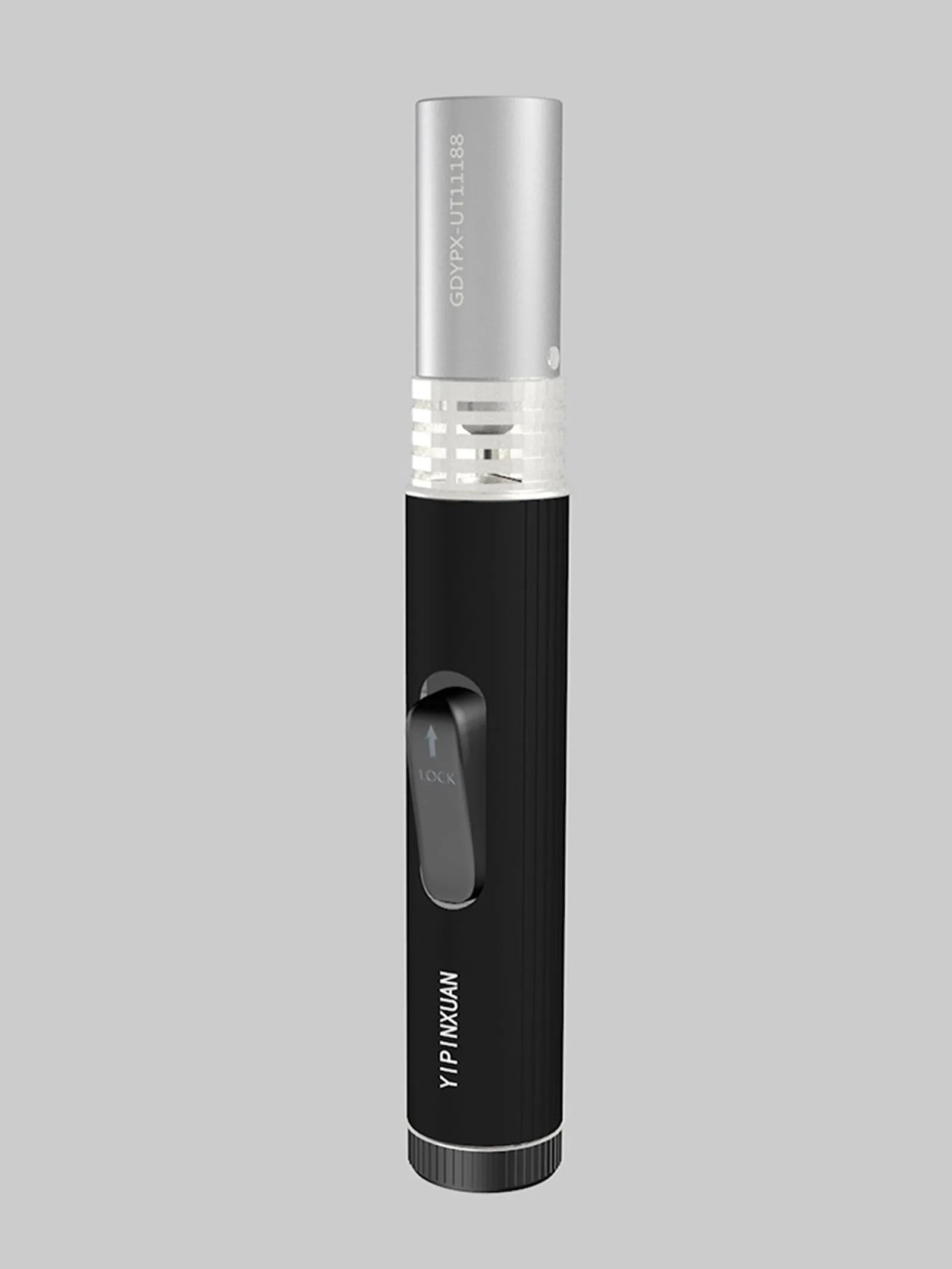 Black portable flamethrower with child lock for outdoor camping and BBQ use