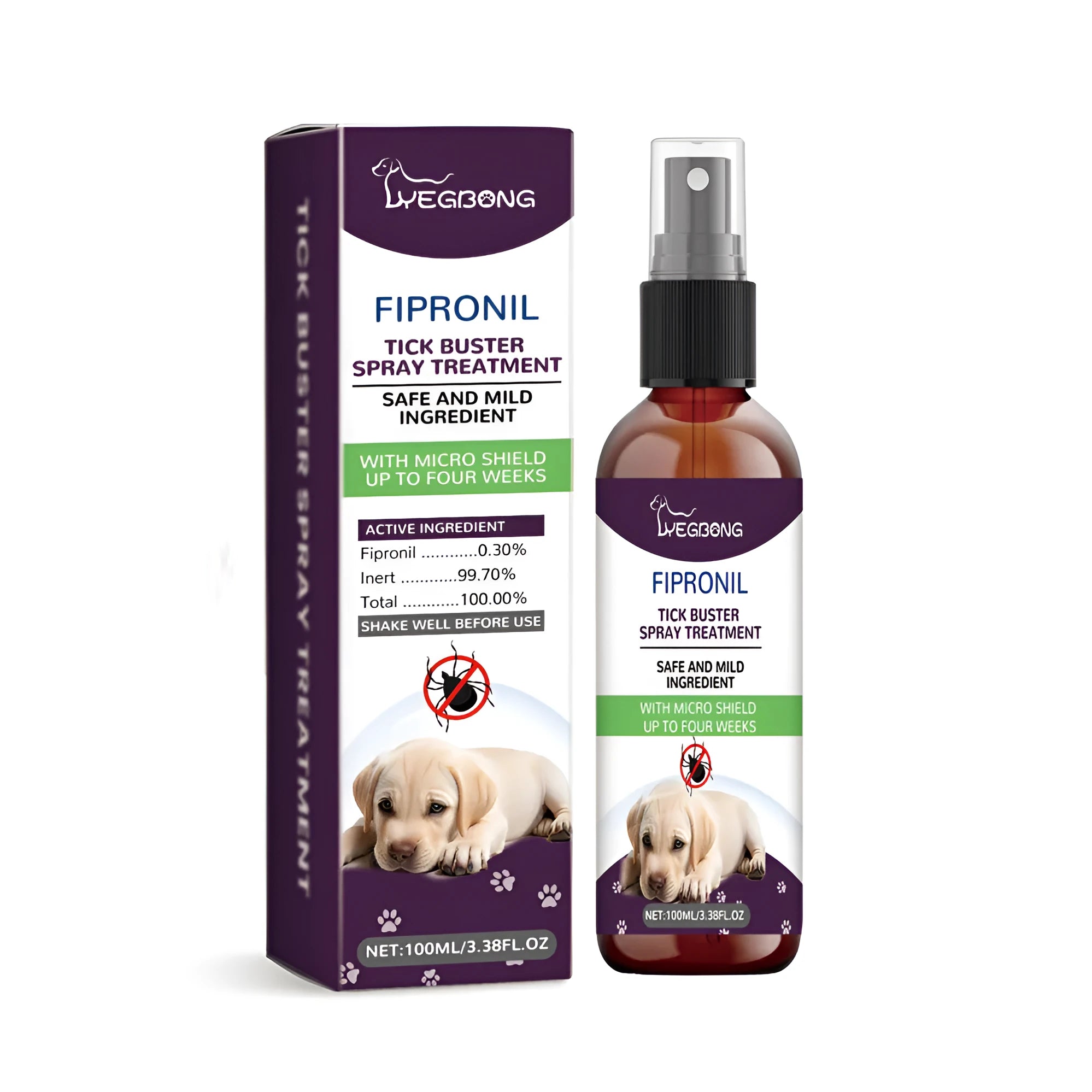 100ml pet pest spray bottle with botanical extracts for flea and tick control