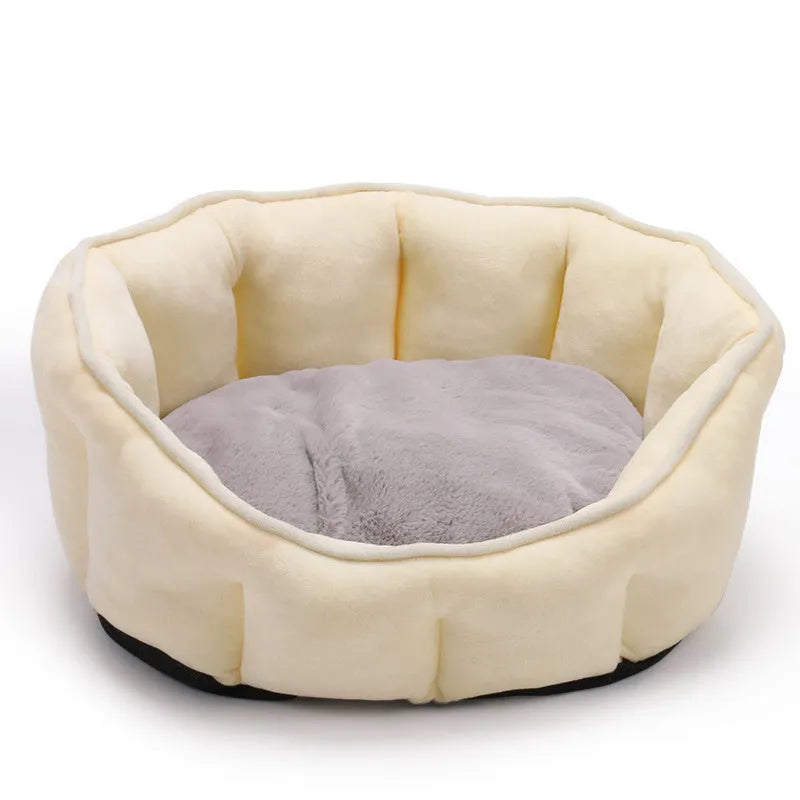Plush thickened cat kennel mat with integrated house and hammock design in grey colour