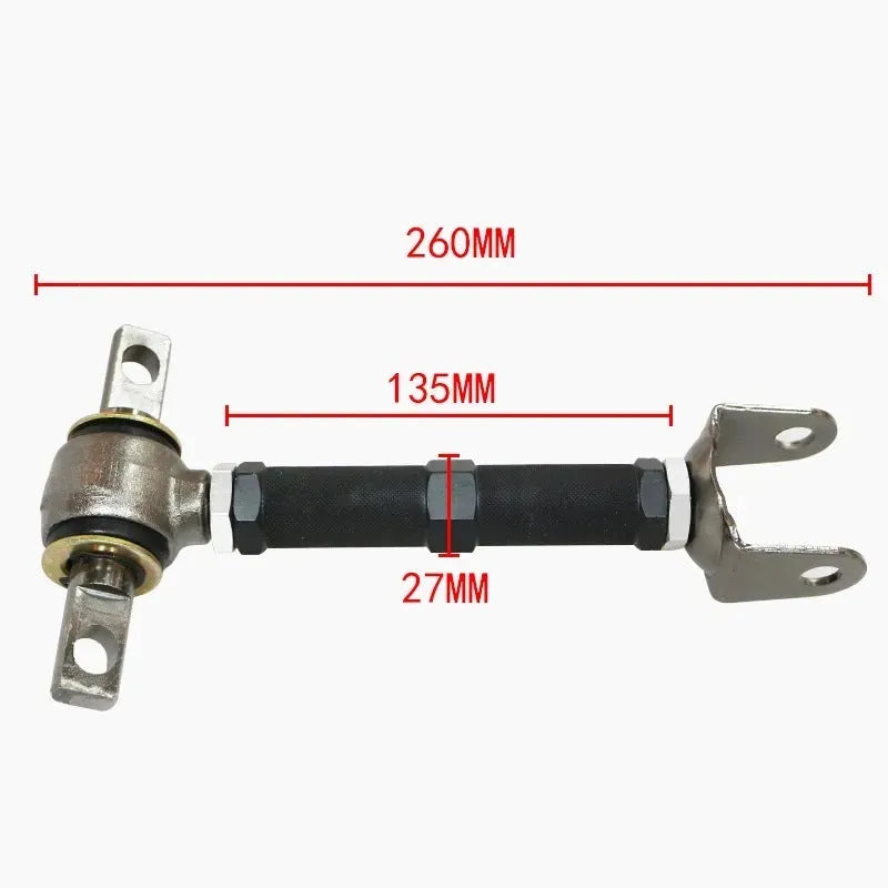 Blue and red aluminium alloy rear pull rod kit for Honda Civic EP3 on a white background.