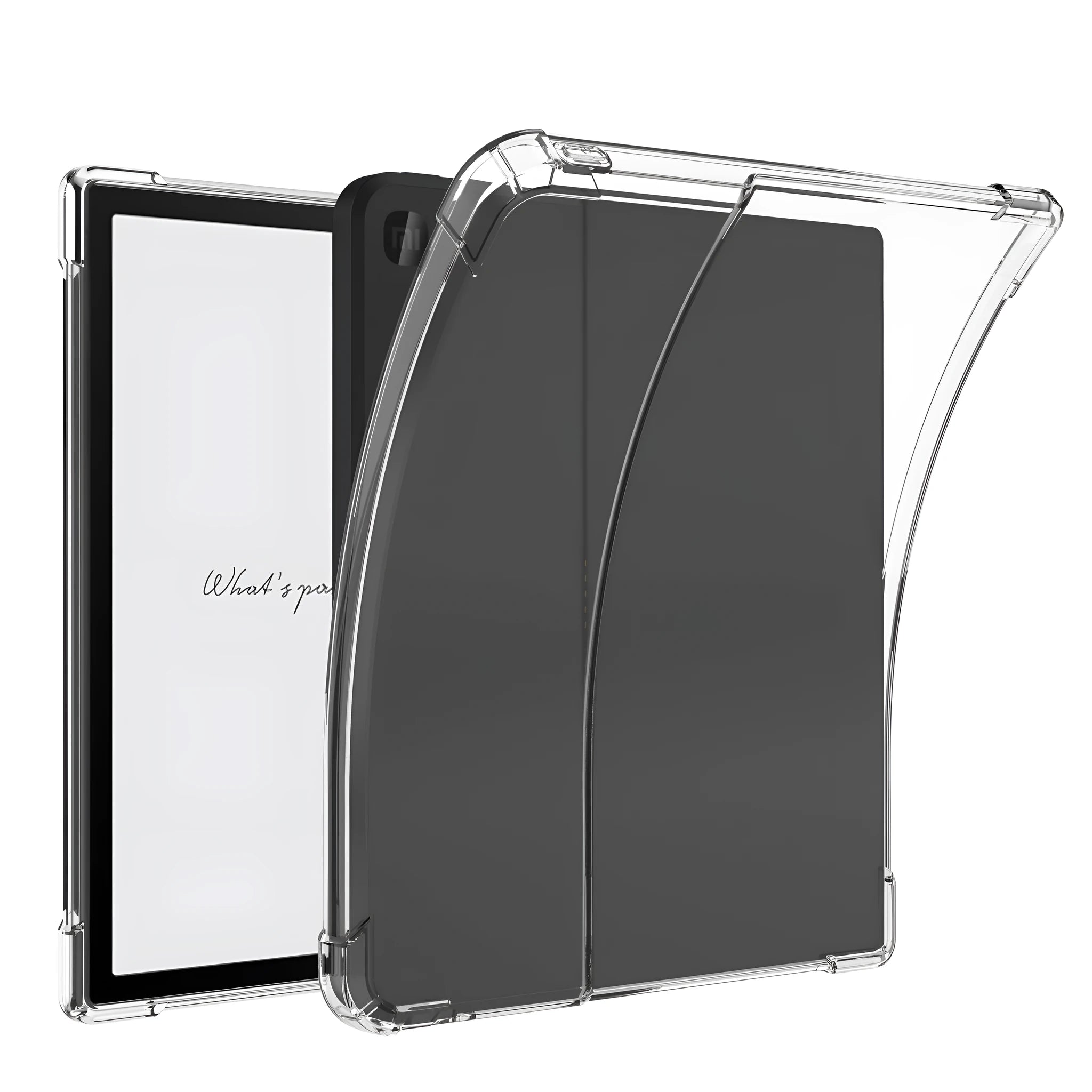 Transparent airbag protective phone case for Xiaomi devices showing shockproof design