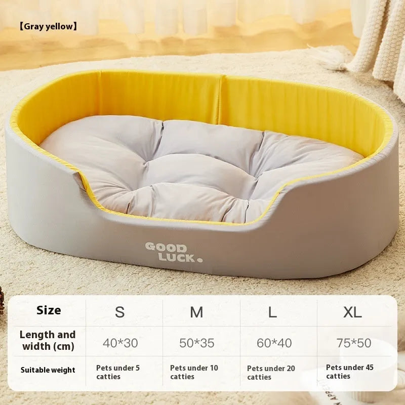 Four Seasons washable windproof cat nest in grey with PP cotton filling, upright walls, plush texture