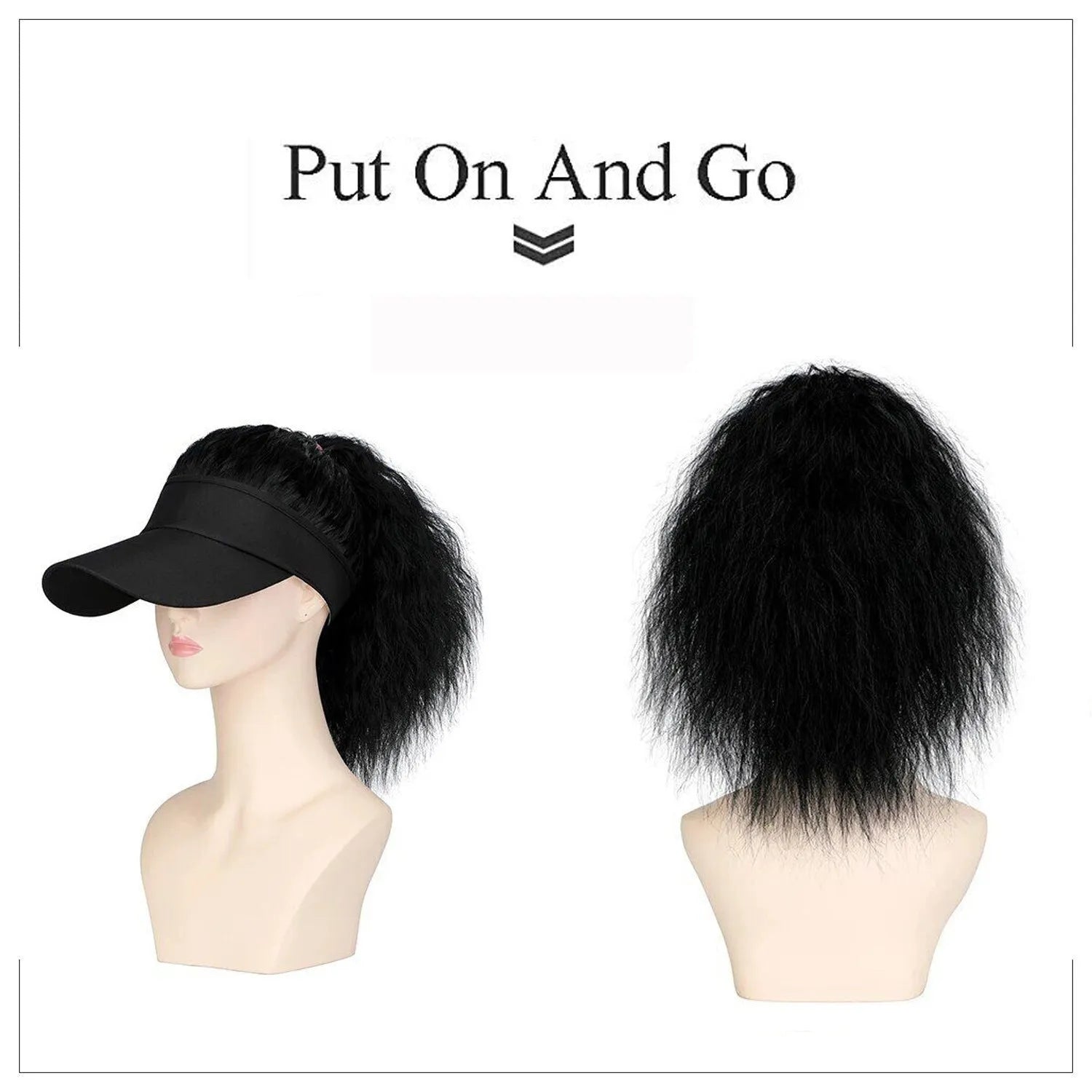 Women's short hairstyle hooded wig with horse tail waves on nude hat base in multiple colour options