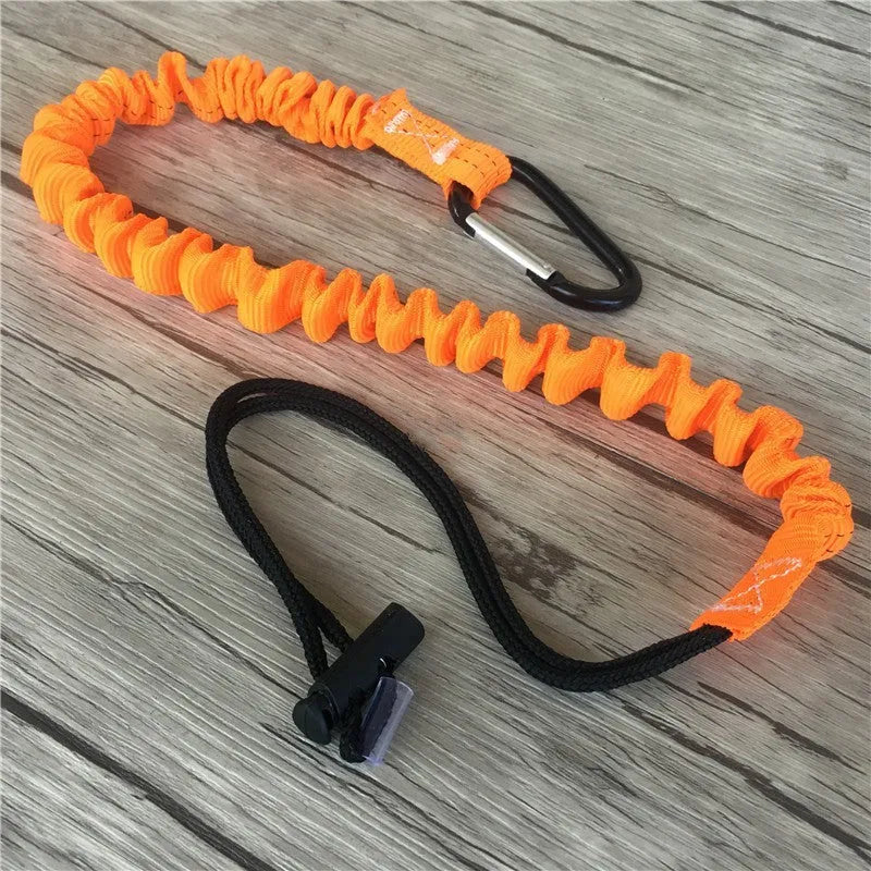 Orange 90cm fishing rod safety rope with 10kg load capacity for fall protection