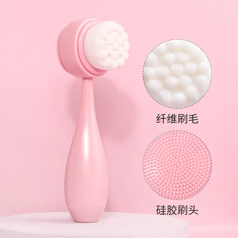 Facial brush keep dry set with coral fleece absorbent hair band in purple, grey, white or pink colour options