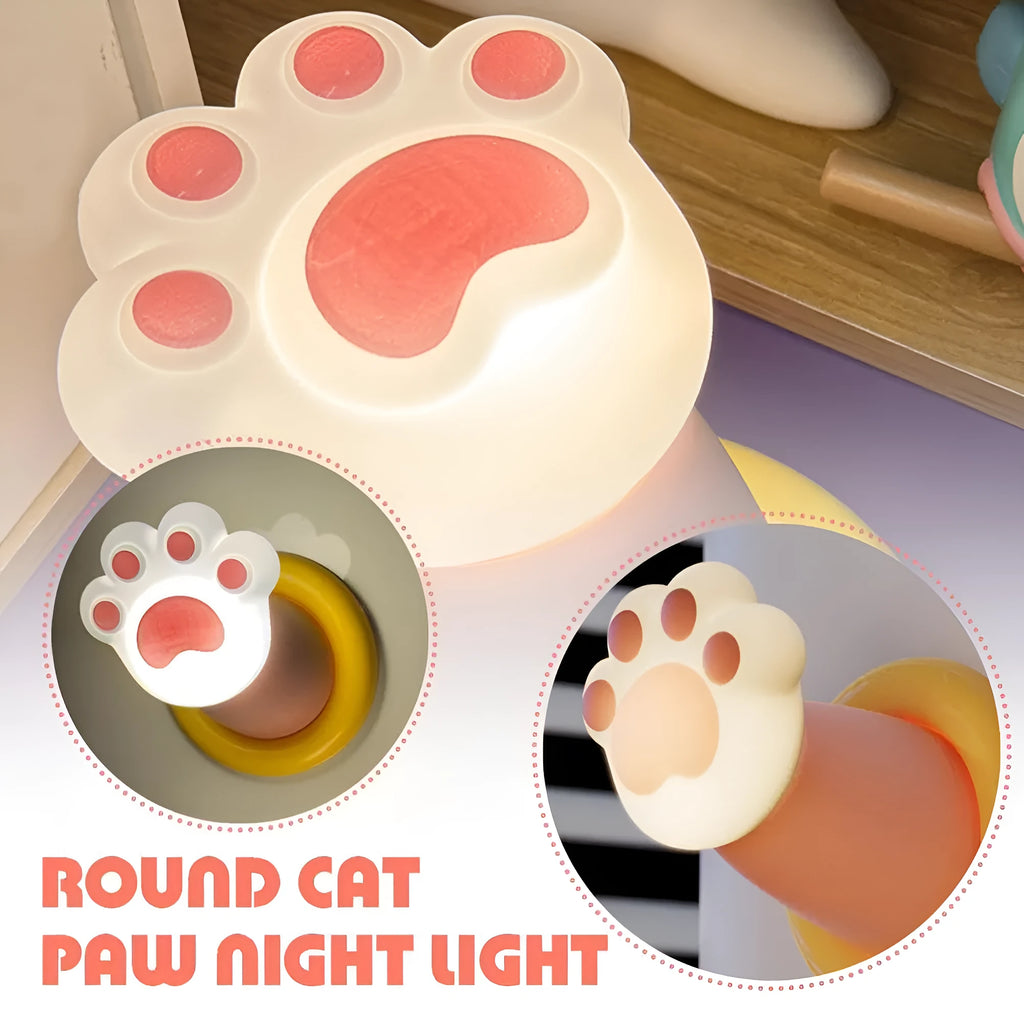 Outstretched round hand cat claw night light with touch controls and rechargeable battery