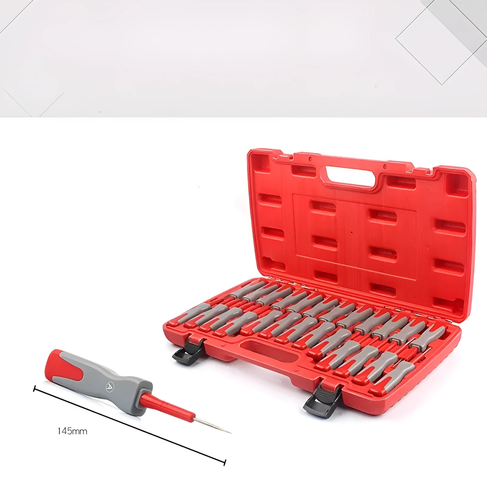 25-piece car terminal removal needle and pull-out key tool kit for automotive electrical harness disassembly.