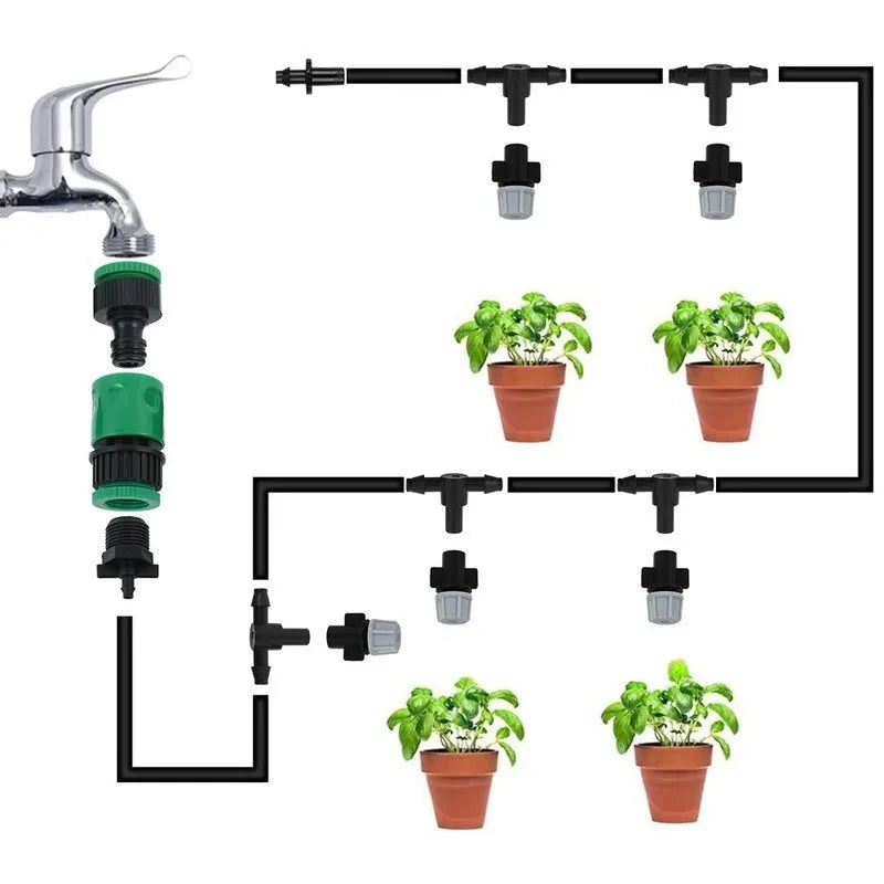 10 metre garden irrigation hose water mist system with 10 micro spray units